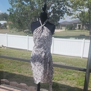Black and White Halter Dress